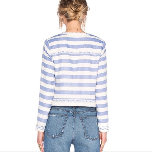 NWT Lovers & Friends blue white stripe blazer - Picture 2 of 5